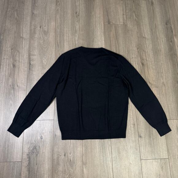 J.Crew Xinao Merino Wool V-Neck Sweater Mens L Black Long Sleeve AD337 Pullover - Picture 5 of 7